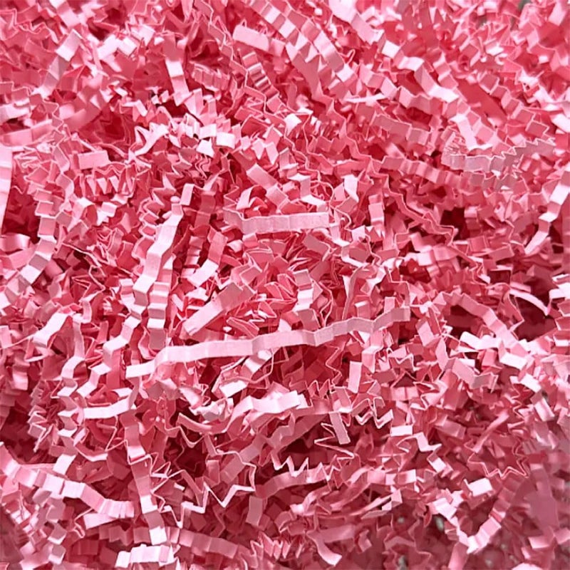 WSSCKSCR Crinkle Cut Paper Shred - 5.3 oz Fluffy Gift Box Filler, Basket Stuffing for Christmas, Wedding, Birthday | Decorative Packing Grass, Party Decorations (Pink) - Image 1